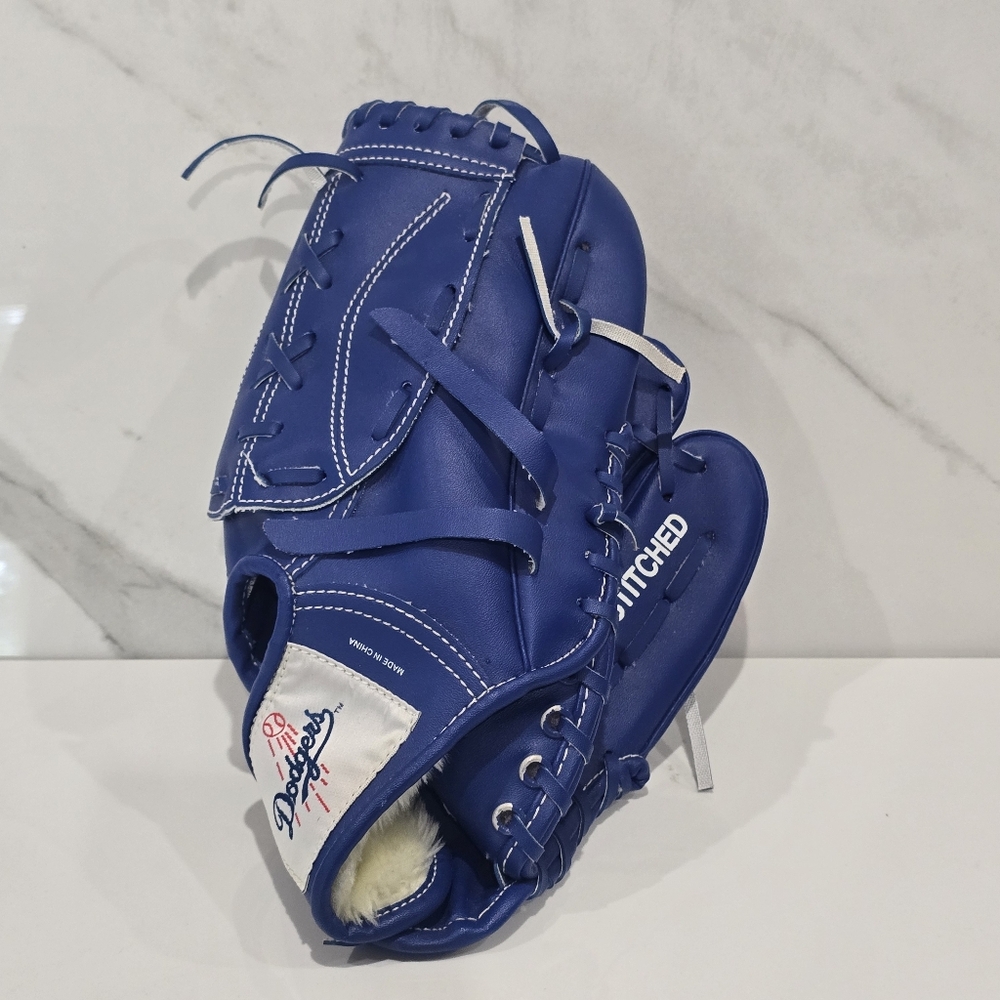Dodgers | Blue Baseball Glove with White Stitching